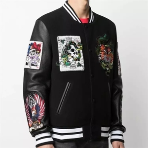 Veste universitaire en chenille Veste de baseball avec lettres brodées Veste pour homme en <span class=keywords><strong>cuir</strong></span> <span class=keywords><strong>aviateur</strong></span> Letterman personnalisée - Product Image 5
