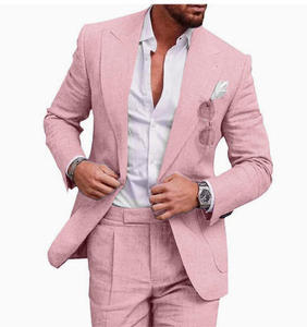 <span class=keywords><strong>Traje</strong></span> <span class=keywords><strong>de</strong></span> <span class=keywords><strong>lino</strong></span> coreano <span class=keywords><strong>de</strong></span> imitación <span class=keywords><strong>de</strong></span> 2 piezas para hombre, nuevo conjunto casual <span class=keywords><strong>de</strong></span> primavera con blazer <span class=keywords><strong>de</strong></span> solapa <span class=keywords><strong>de</strong></span> un botón y pantalón con abertura trasera - Product Image 4
