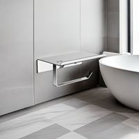 Porte-rouleau de papier toilette mural haut de gamme en acier inoxydable 304 avec étagère pour téléphone, idéal pour projets hôteliers