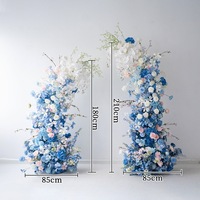 NINI Nouvelle Décoration Florale d'Arche de Mariage Bleue Ajustable en Soie Faite à la Main de Haute Qualité, Couleur Personnalisable, Centre de Table