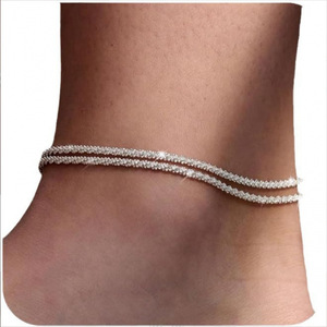 Chaîne de <span class=keywords><strong>cheville</strong></span> double couche pour <span class=keywords><strong>femme</strong></span>, style plage - Product Image 1