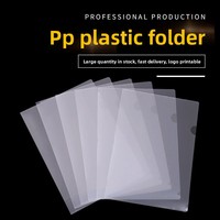 Carpeta de Archivo Transparente en Forma de L de PP Esmerilado de 16 milésimas de Pulgada, Tamaño A4, con Logotipo Personalizado Disponible para Documentos de Oficina, Exámenes Estudiantiles, Regalos