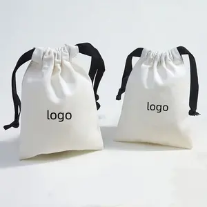 Wholesale Canvas Cotton Jewelry Pouch Drawstring Shoe Bag Gift Bag Custom Handbag Dust Bags Covers With Logo