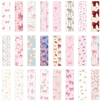 Marque-pages personnalisés roses avec nœud, lot de 24 – Étiquettes de marque-pages en papier mignonnes et coquettes avec motifs lapin, rose et amour pour la lecture et les amateurs de livres