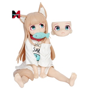 Figura de acción de soja en polvo: <span class=keywords><strong>Madre</strong></span> sentada comiendo pescado, mi gato es una adorable niña, modelo de juguete, figuras de anime, artesanías de plástico. - Product Image 1