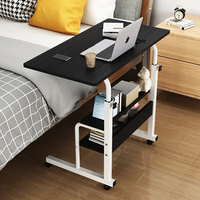 Bed naast tafel, in hoogte verstelbaar computerbureau, opklapbare laptop-koffietafel met wielen, computerbureau voor bed, computerbureau