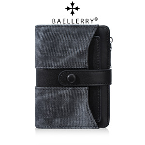 กระเป๋าสตางค์มินิสำหรับผู้หญิง Baelerry สีดำ ผ้ายีนส์ หนัง PU ใส่เหรียญได้ มีช่องใส่บัตรหลายช่อง ใช้ได้ทุกวัน - Product Image 5