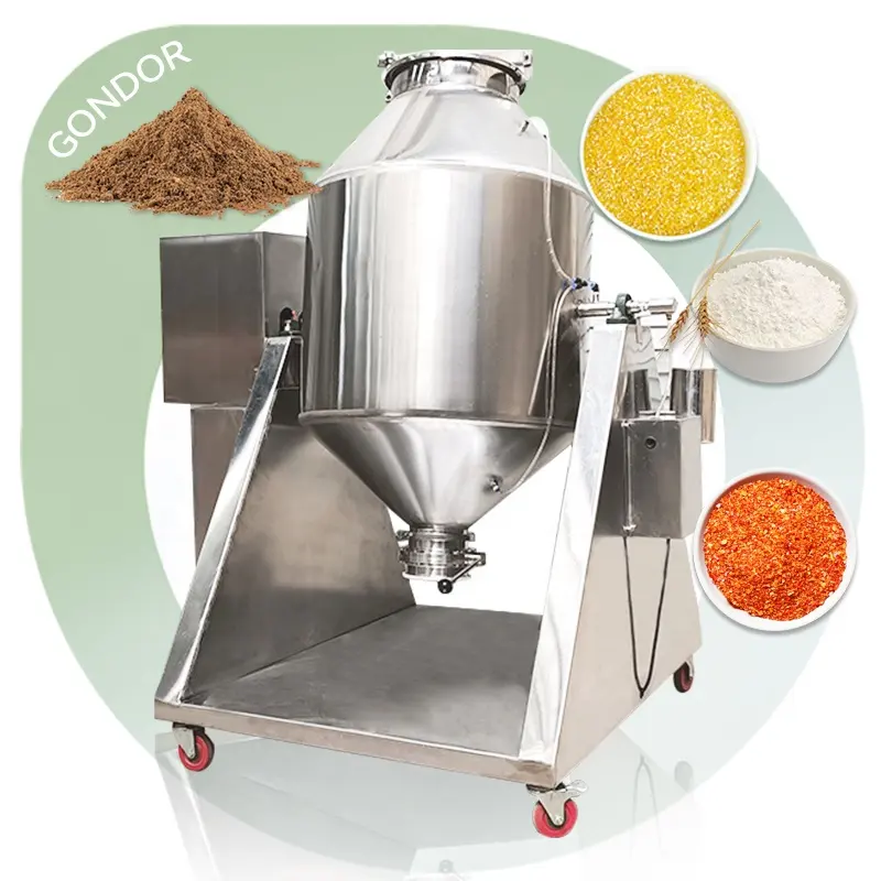 Powder Detergent Mixer High Capacity Double Cone Stainless Steel Drum 304 Industrial Food Drum Mix Machine