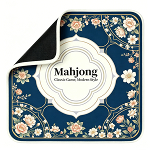 Tapis de Mahjong Mini Western sur Mesure en Néoprène, Motif Floral Rouge Blanc Bleu Chinoiserie, Tapis de Table Omm Palm <span class=keywords><strong>Royale</strong></span> <span class=keywords><strong>Martini</strong></span> pour Mahjong - Product Image 2