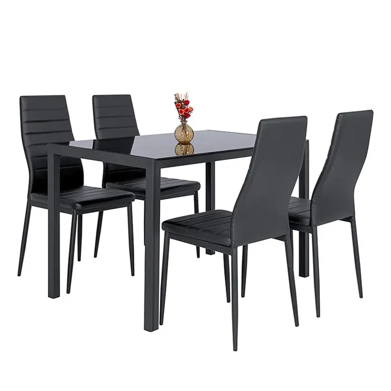 Gratis Monster Nordic Roestvrij Staal Eetkamer Set 6/8/10/12 Zits Glazen Eettafel En Stoelen Set