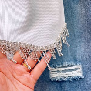 Ensemble deux pièces pour filles 2026 : débardeur déchiré en coton décontracté et jean en denim pour l'été - Product Image 4