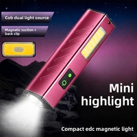 Mini lampe torche en alliage d'aluminium haute luminosité avec aimant puissant, batterie rechargeable, portable pour éclairage d'appoint extérieur