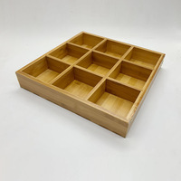 Plateaux de service en bambou naturel à 3 ou 9 compartiments, personnalisables, pour plats chauds, vente en gros