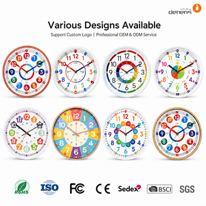 <span class=keywords><strong>Orologio</strong></span> da Parete Educativo Silenzioso da 12 Pollici per Cameretta Bambini, per Imparare le Ore, con Numeri Colorati e Logo Personalizzabile - Product Image 2