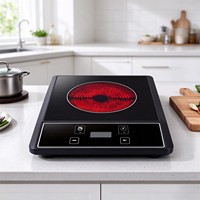 Plaque chauffante électrique en céramique 2000W, haute puissance, cuisinière à induction intelligente avec minuterie, four à chauffage infrarouge 220V