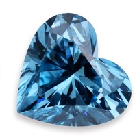 Ruyi – diamant bleu en forme de cœur, couleur fantaisie, diamants en vrac pour bague de mariage, pendentif collier, 1CT