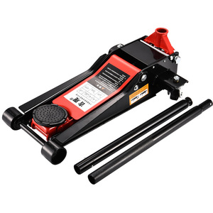 Cric hydraulique horizontal Ji Guan 3 tonnes à double pompe, profil ultra-plat, en acier, pour réparation de pneus de voiture - Product Image 1