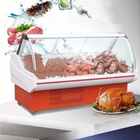 Vitrine Réfrigérée Commerciale pour Supermarché, Équipement de Réfrigération pour Aliments Cuisinés et Viandes Fraîches, Vente en Gros