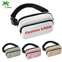 Sac à bandoulière de mode avec impression de logo personnalisé, design complet 3D, fermeture à glissière, longue bandoulière réglable et portable, grande capacité