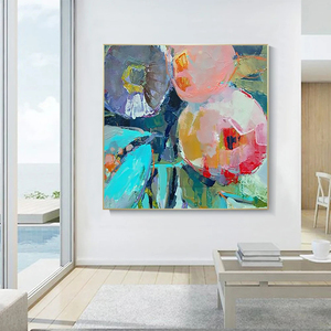 Peinture à l'huile sur toile personnalisée avec <span class=keywords><strong>photo</strong></span>, motif floral abstrait, pour dropshipping - Product Image 6