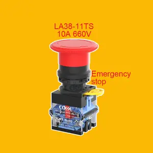 Chinese suppliers IP65 self-locking Nomally close 10a industrial control lockout push 22MM emergency stop button switch