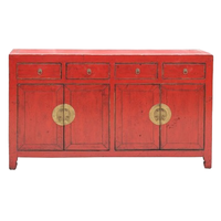 Commode à 2 compartiments en bois moderne Domera, fabriquée à la main et durable, aspect antique, pour salon, chambre à coucher, hôtel