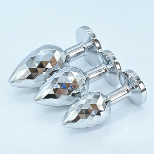 新しいデザイン3pcs安全なステンレス金属アナルバットプラグジュエリーベースアナルプラグ男性女性カップル用 - Product Image 5