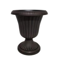 Jardinière vintage cannelée en PP, finition bronze texturé, 12 pouces, durable, légère, pot de fleurs, personnalisation des couleurs, maison et jardin