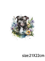 Autocollants LETOP 20oz pour chien avec fleurs UV pour transfert DTF sur tasses, autocollants de transfert de dessins animés pour bouteilles d'eau, gobelets en plastique, logos et décalcomanies