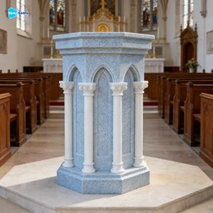 现代大教堂大理石讲坛讲台基督教石雕雕塑，适用于教堂和寺庙户外使用 - Product Image 4