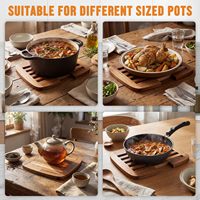 Socle en bois extensible personnalisé, résistant à la chaleur, pour protéger les comptoirs de cuisine et les plats chauds, bols, socle en bois à lattes