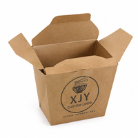 Boîte à emporter pour nouilles en papier kraft avec logo personnalisé XJY pour l'emballage alimentaire