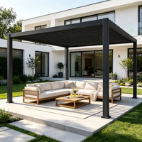 Pergola, pavillon, gazebo moderne en aluminium thermolaqué à lames orientables pour jardin extérieur, disponible en dimensions 3x3, 3x4, 4x3, 4x4, 4x5, 4x6, 6x3, 6x4, 6x5, 6x6m