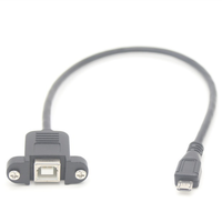 Cable coaxial/fibra óptica USB 2.0 BM a BF de micro 5 pines de PVC personalizado con bloqueo de tornillo para micrófono, altavoz y monitor de computadora