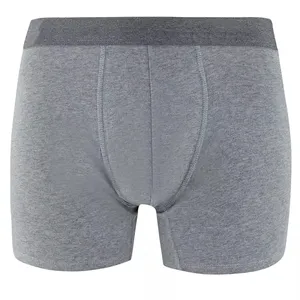 Basic Underwear Men's Customize LOGO Elastic Waistband Organic Cotton Boxer Briefs Briefs