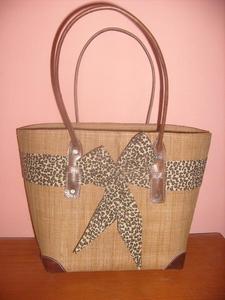Trendy Women's <b>Large</b> Raffia Beach Bucket Tote Bag Artimada Beautiful String Closure ODM Shoulder Handbag Two Bow <b>Scarf</b> Canvas - Product Image 2