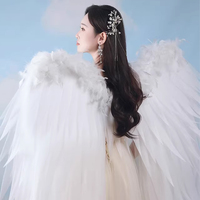 Ailes d'ange longues en mousse EPE personnalisées, blanches, grandes, pour cosplay, spectacle sur scène, décorations de fête et accessoires de photographie
