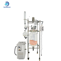 Reactor de Vidrio de Doble Pared a Escala de Laboratorio con Condensador de Vidrio, Venta Directa de Fábrica en China