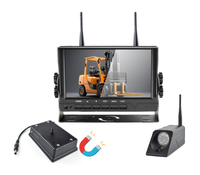 Système de surveillance de la conduite de chariot élévateur avec caméra embarquée 7 pouces, écran IPS, positionnement laser sans fil 2,4 GHz, 4 caméras, angle 360°