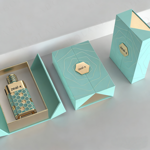 Boîte de présentation de parfum en <span class=keywords><strong>carton</strong></span> à double porte, design de luxe <span class=keywords><strong>vert</strong></span> laqué brillant, pour la vente en gros - Product Image 3