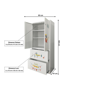 Armoire pour bébé en acier Armoire pour enfants en métal écologique Armoire à vêtements peu encombrante Tiroir avec tige de suspension - Product Image 5