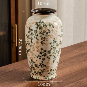 <span class=keywords><strong>Vase</strong></span> à Fleurs en Céramique Style Art Déco Vintage avec Motif Floral pour Centre de Table de Mariage et Décoration de Table Rustique - Product Image 4