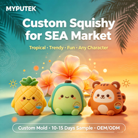 Jouet Squishy en PU à Remontée Lente Personnalisé SEA, Design Tropical, Anti-Stress, Commande en Gros, OEM