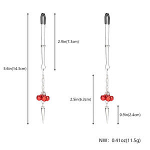 Mainan seks bel lada logam, klip puting dapat diatur tidak menusuk, mainan pasangan menggoda - Product Image 3