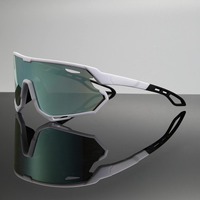 Lunettes de sport personnalisées, lunettes de moto anti-vent, résistantes aux UV, verres colorés avec monture en PC pour le cyclisme et les lunettes de soleil