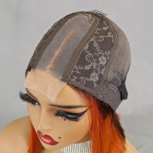 无胶双拉骨直鲍勃人发假发突出Ombre头发2x6高清蕾丝闭合光滑鲍勃假发 - Product Image 6