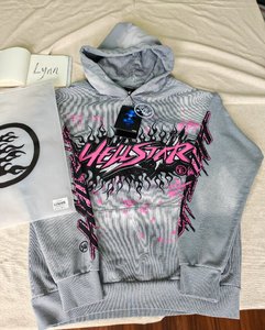 เสื้อฮู้ดดี้ถักลายกราฟิกวินเทจ 100% ผ้าฝ้าย รุ่น Hell <span class=keywords><strong>Star</strong></span> 1.1 ทรงโอเวอร์ไซส์ สำหรับผู้ชายและผู้หญิง สไตล์สตรีทแวร์ - Product Image 4