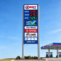 Panneau d'affichage des prix de l'essence, panneau de signalisation directionnel, panneau publicitaire LED IP67 pour station-service, panneau publicitaire LED personnalisé, location de caisson lumineux