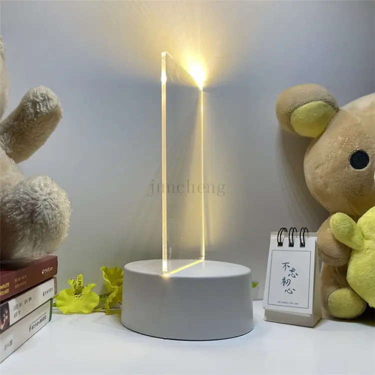 Lámpara de acrílico 3D personalizada con cualquier forma de luz nocturna, 3 colores, 7 colores, imagen fotográfica personalizada, luz Led con base de madera