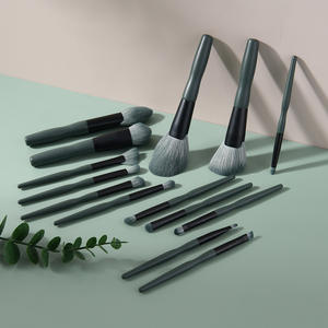 Juego <span class=keywords><strong>de</strong></span> 14 Brochas <span class=keywords><strong>de</strong></span> Maquillaje <span class=keywords><strong>de</strong></span> Pelo Sintético con Mango <span class=keywords><strong>de</strong></span> Madera Verde, con Brochas para Base y <span class=keywords><strong>Sombra</strong></span> <span class=keywords><strong>de</strong></span> Ojos, Herramientas <span class=keywords><strong>de</strong></span> Belleza al por Mayor - Product Image 4